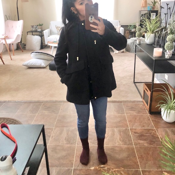 Zara Navy Blue Pea Coat - Picture 1 of 7